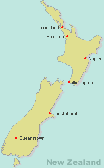 Map of New Zealand