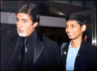 Amitabh Bachchcan and Niranjan Iyengar at the book launch