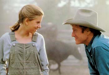 Scarlett Johansson and Robert Redford in The Horse Whisperer