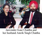 Jaswinder Kaur Chattha and  her husband Amrik Singh
Chattha