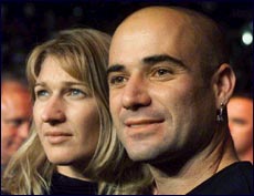 Steffi Graf and Andre Agassi after their wedding